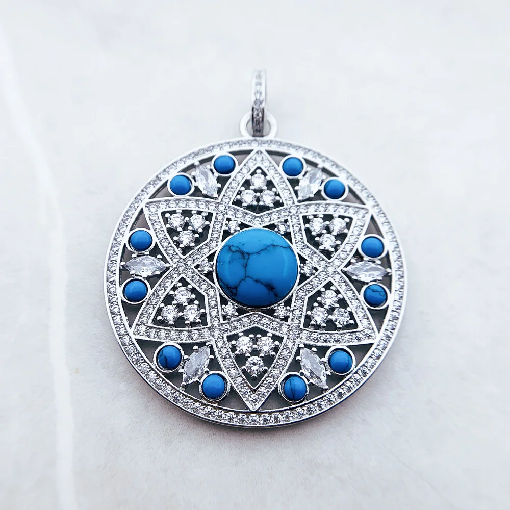 Wisiorek Niebieski Ornament Brand New Fashion Glam Biżuteria Europa 925 Sterling Silver Akcesoria Soul Prezent dla kobiet — zdjęcie 7