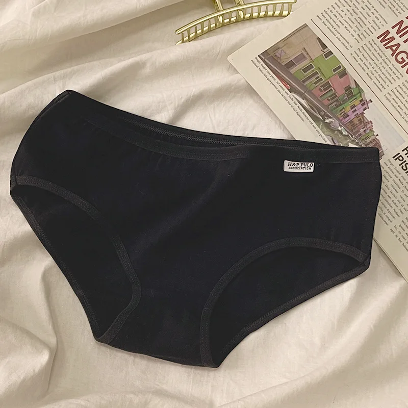 Cotton Underwear Women\'s Panties Girl Briefs Sexy Lingerie Plus Size Female Ladies Underpants Pantys L-XXL Hemming Solid Design