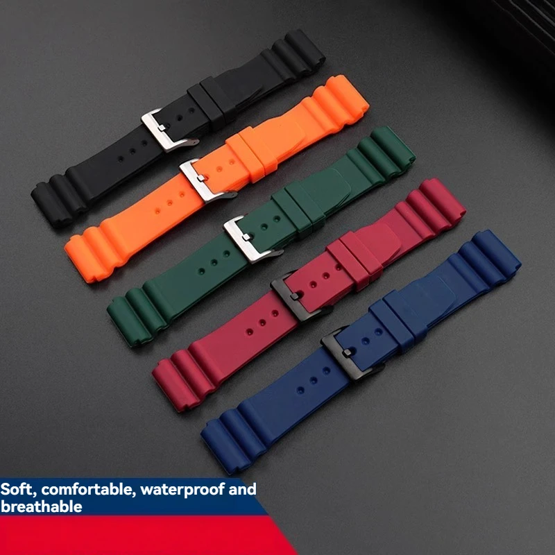 20mm 22mm Silicone strap For CASIO swordfish diving watch MDV-106 MDV-107 MTP-VD01D efr-303l for Citizen Series Men's watch band