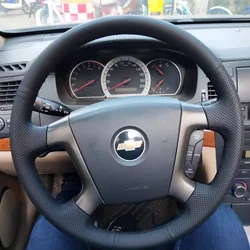 Custom Steering Wheel Cover for Chevrolet Epica 2006 2007 2008 2009 2010 2011 DIY Full Coverage Style Leather car Interior