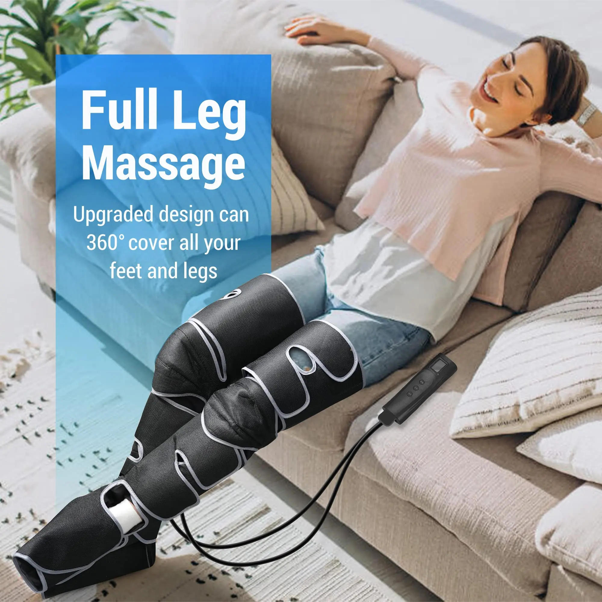 360° Foot Calf air pressure leg massager Leg Muscle Relaxation Promote Blood Circulation Relieve Pain lymphatic drainage device