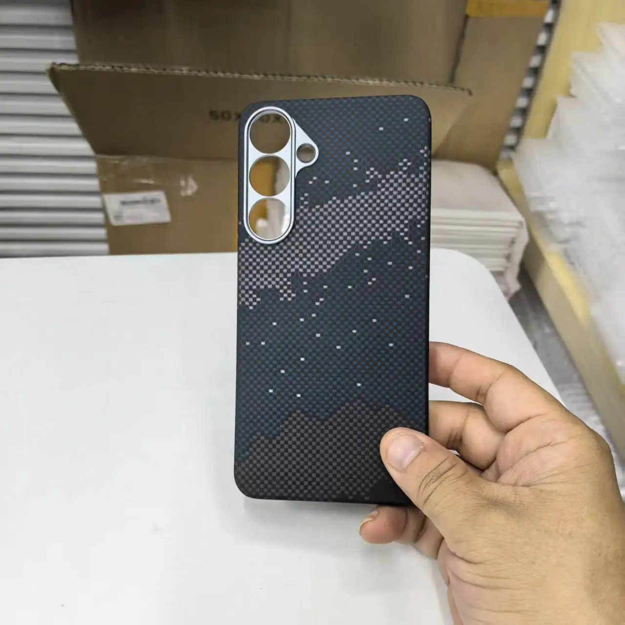 

Carbon Fiber Magsafe Case for Samsung Galaxy S25 Plus S25 Cases Magnetic 600D Metal Ring Ultra-thin Aramid Fiber Cover