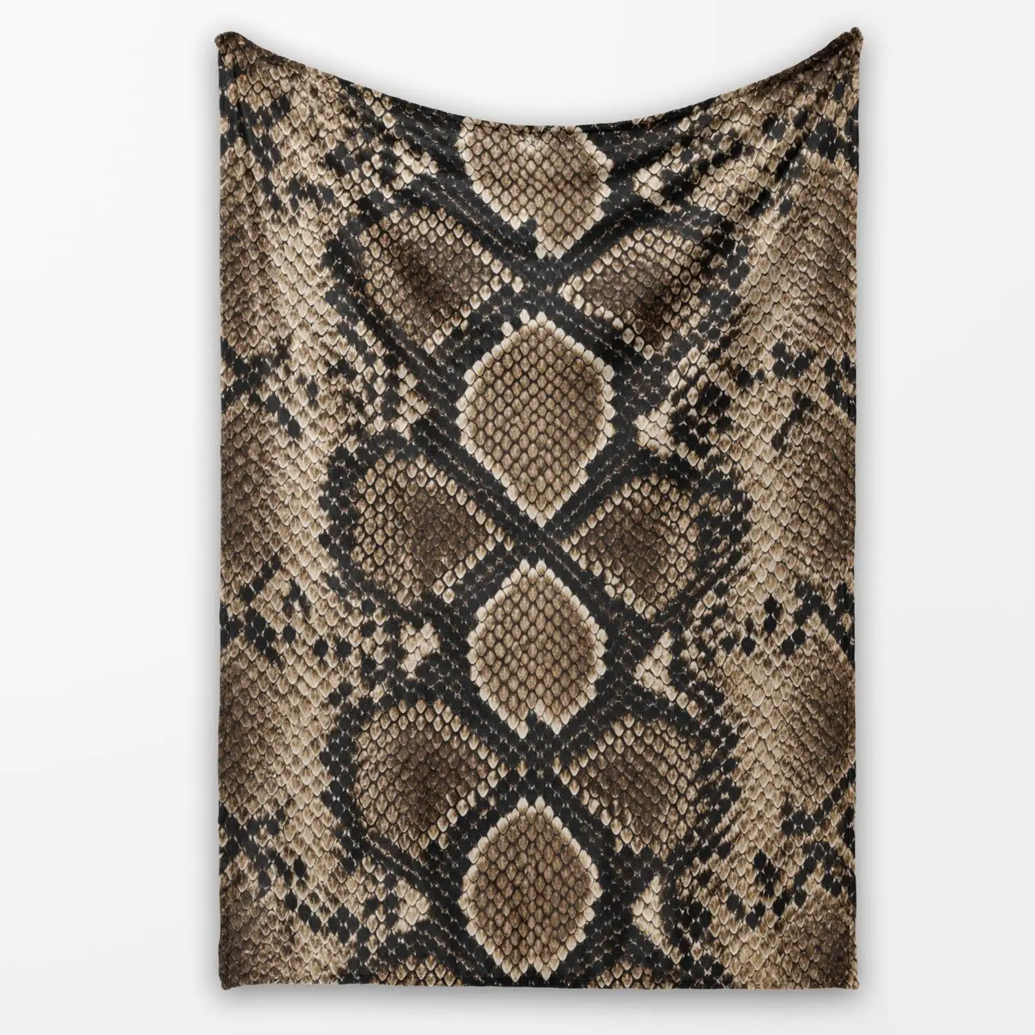 [Flannel Blanket] Snake Print Blanket, Comfortable Sofa Blanket, Snake Skin Effect, Animal Pattern, Beautiful Room Decoration, Bedroom Decor, Housewarming Gift!