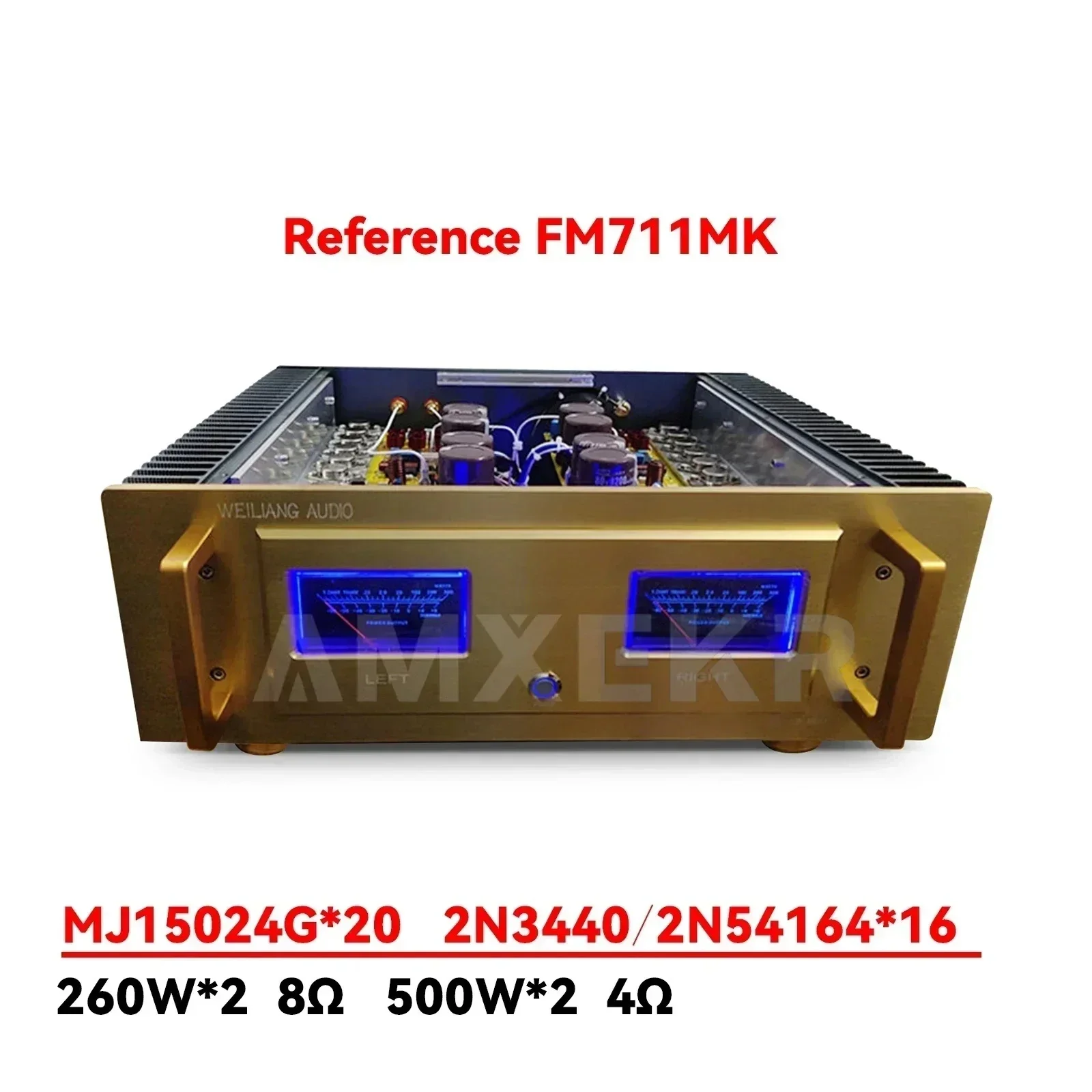 AMXEKR FM711 усилитель лихорадки super Da Xiao Miaosedun LM3886 300B Hi-Fi высокая мощность 260 Вт * 2 стерео
