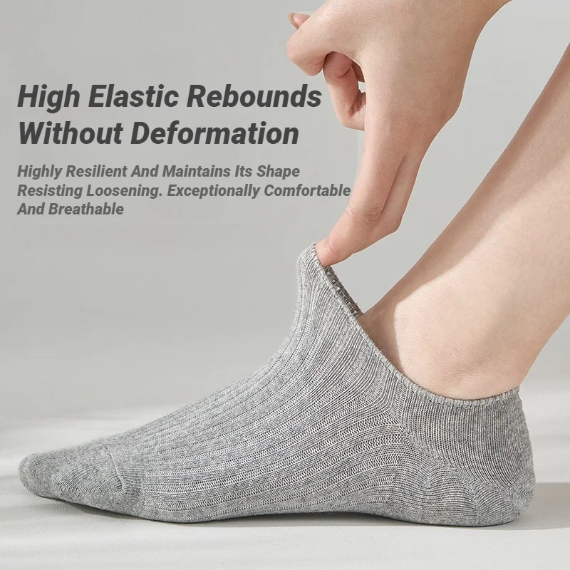 5 Pairs Women Ankle Socks Trendy Breathable Comfortable Casual Versatile Fashion Solid Boat Socks Unisex Simple Socks