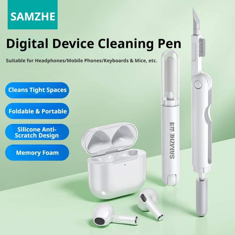 SAMZHE 14-in-1 multifunctionele reinigingsset: toetsenbordreiniger, borstelset, oordopjesreinigingspen voor telefoon, oordopjes en toetsenbord