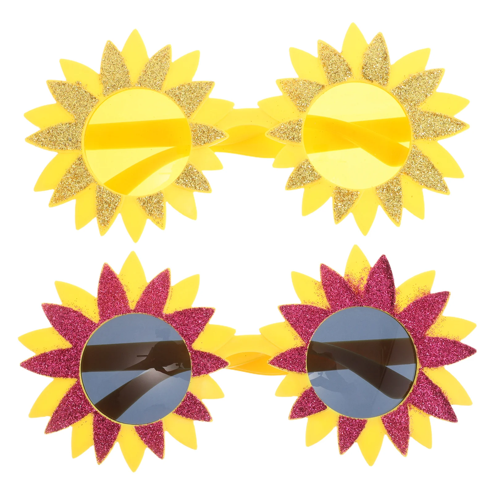 

2Pcs Hawaiian Sunflower Funny Party Sunglasses Novelty Glasses Summer Beach Pool Travel Eyewear Birthday Glasses