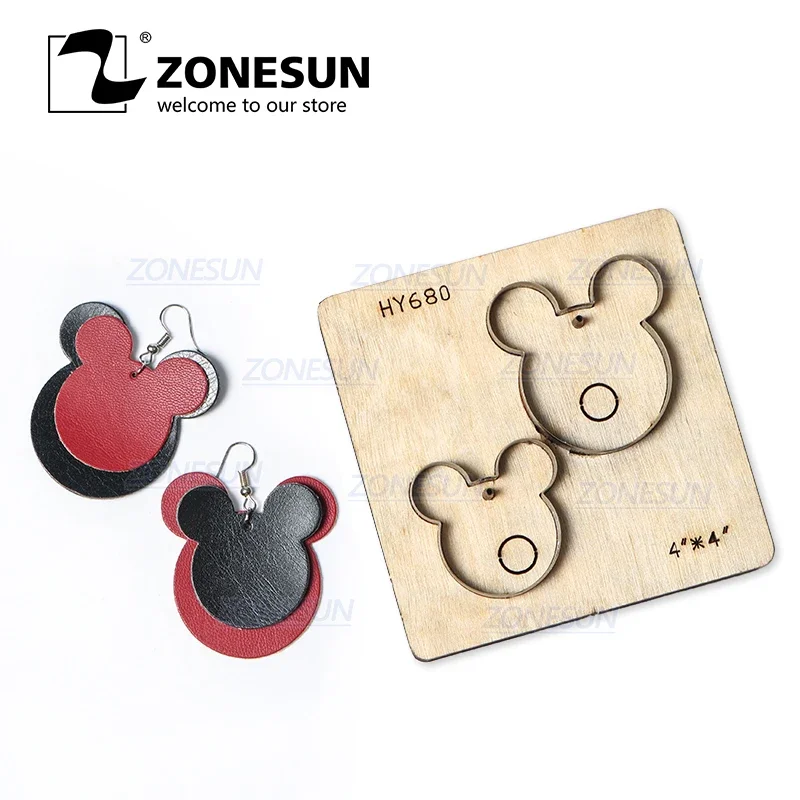 ZONESUN T5 DIY Custom Cutter Leather Earring Cutting Die Leather Cut Out Earring For Steel Rule Die Cutting Machine Press Tools