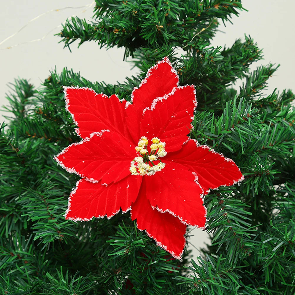 

2Pcs Christmas Flowers Decoration Artificial Xmas Pendant Ornaments Christmas Tree Decorations Indoor Outdoor Party Use