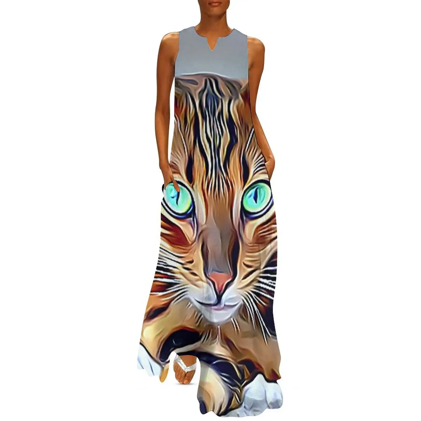 

The Bengal Cat Long Dress dress dresses womans clothing prom dresses women dress