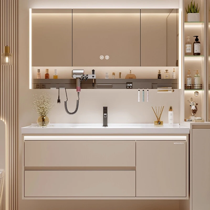 

Modern Wooden Bathroom Cabinet Designer Aesthetic Fashion Interior Decoration Universal Cupboard Toilet Gabinete Salon Furniture