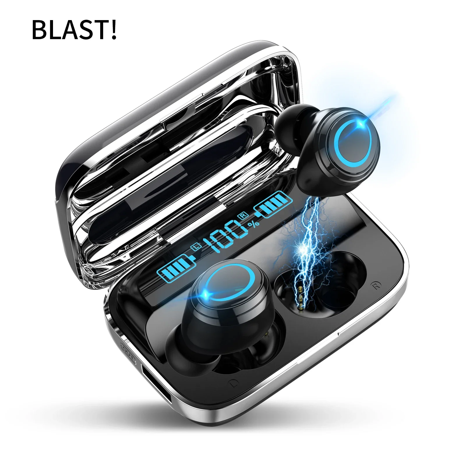 

i09 Bluetooth 5.3 Wireless Headphones Large Capacity Charging Case TWS headset With Mic As power bank Earbuds Digital Display