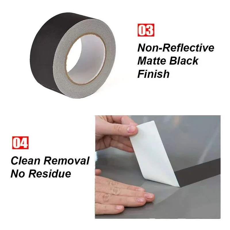 Non Reflective Matte Gaffer Tape Easy Tear Heavy Duty Cotton Cloth Tape For Photography Book Repair Filming Backdrop Stage Cable