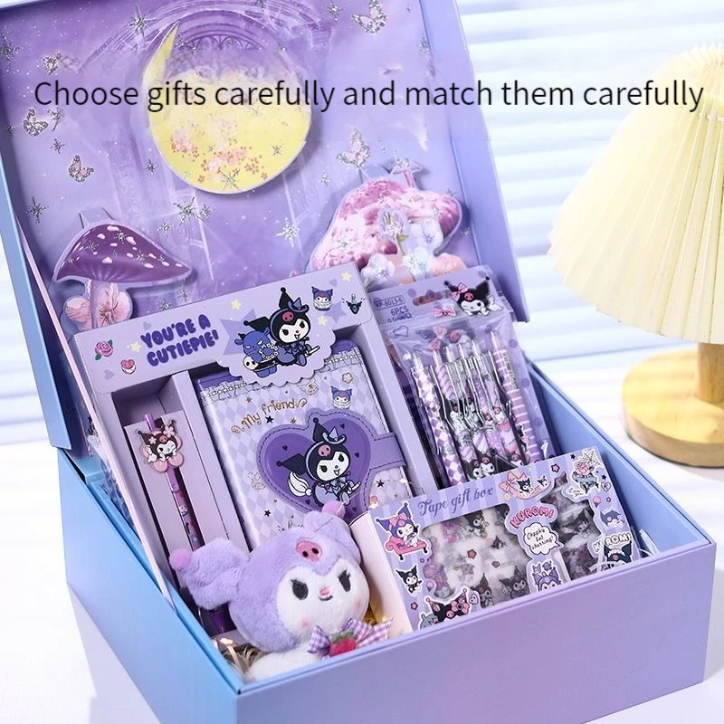 

Sanrio Stationary Set Kuromi High End Gif Anime Figure Kawaii Gift for Girlfriend Birthday Present Texquisite Gift Bag Prize Hot