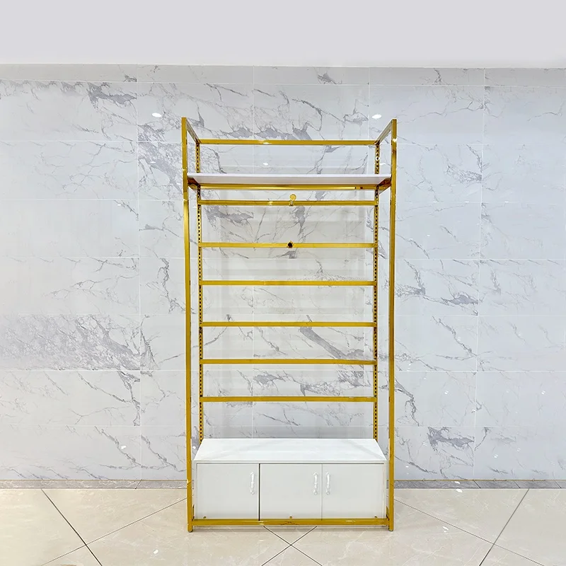 ชั้นวางโชว์วิกผมแบบปรับได้สำหรับร้านบูติก Custom.Custom .Custom พร้อมตู้โชว์เสื้อผ้า