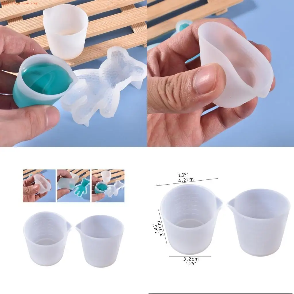 F92D 30ml Resin Cup Non-Stick Silicone Cup Silicone Measuring Cup Reusable Mixing Cup