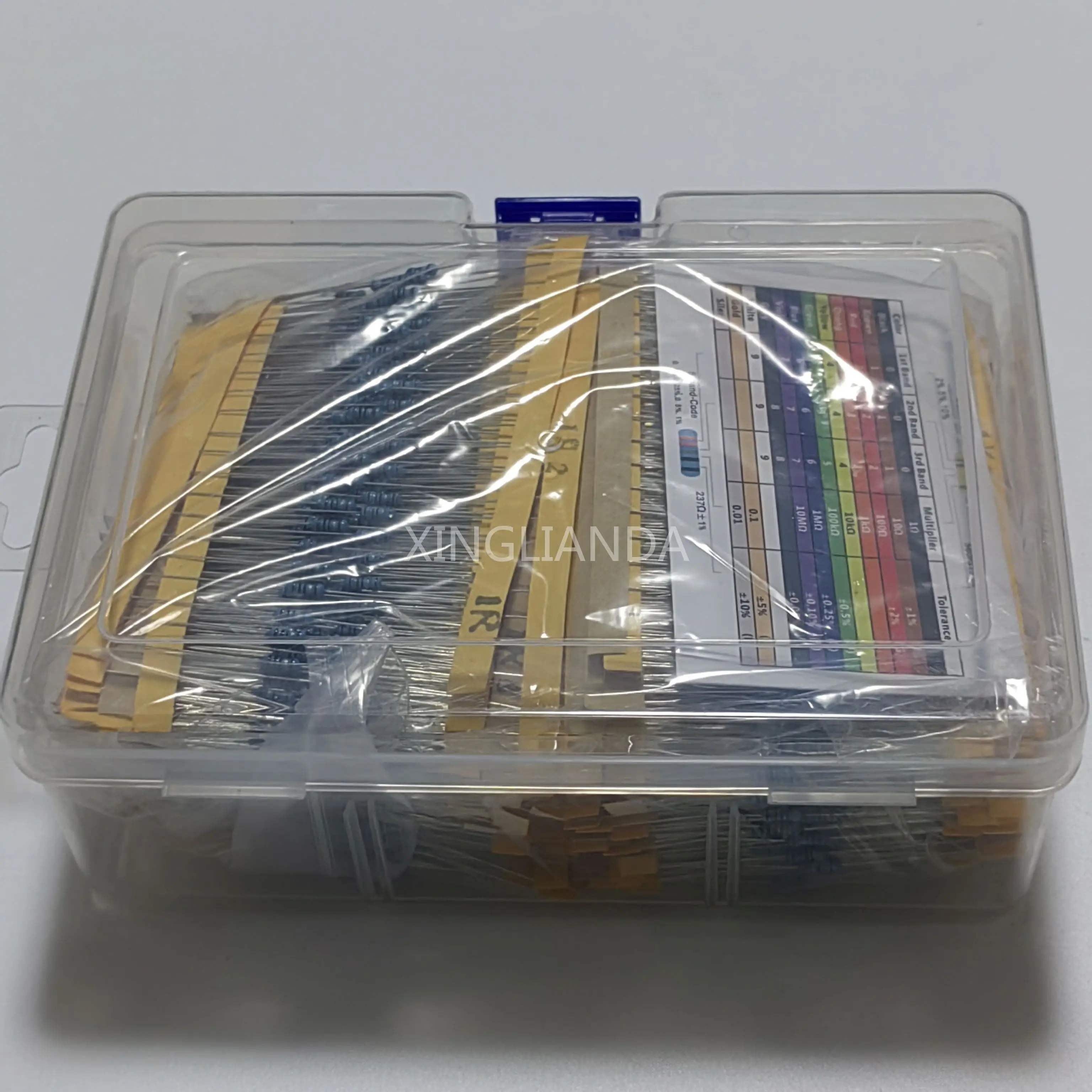 2600PCS/Box 0.25W 1% Metal Film Resistors Kit 130 Values 1/4W 1ohm-3M Resistance Set Assortment