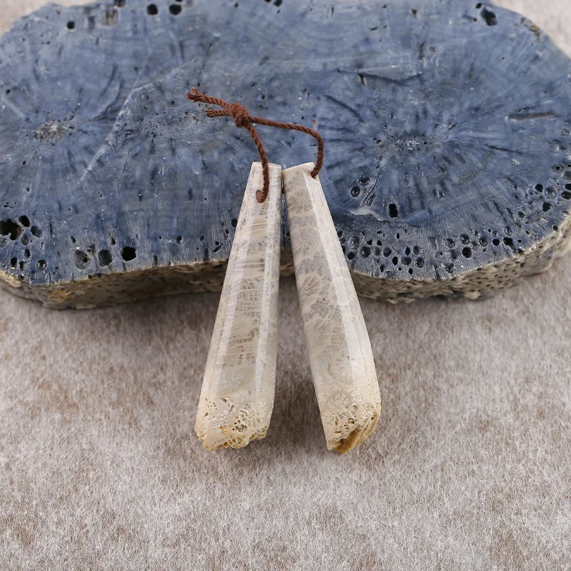 B&F Indonesian Coral  Earring Beads for Jewelry Making, Handmade Natural stones beads, Stones for jewelry Making Supplies