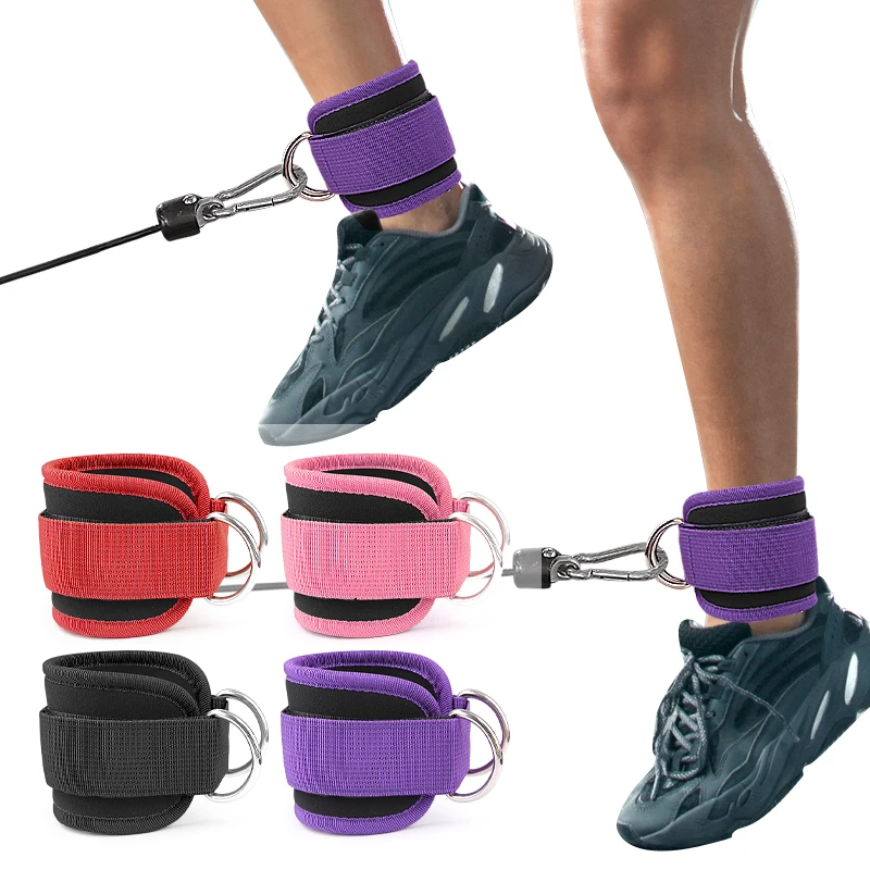 Adjustable D-ring Ankle Strap Muscle Trainer Training Hip Leg Straps Ankle Brace Power Weight Lifting Fitness Ankle Straps