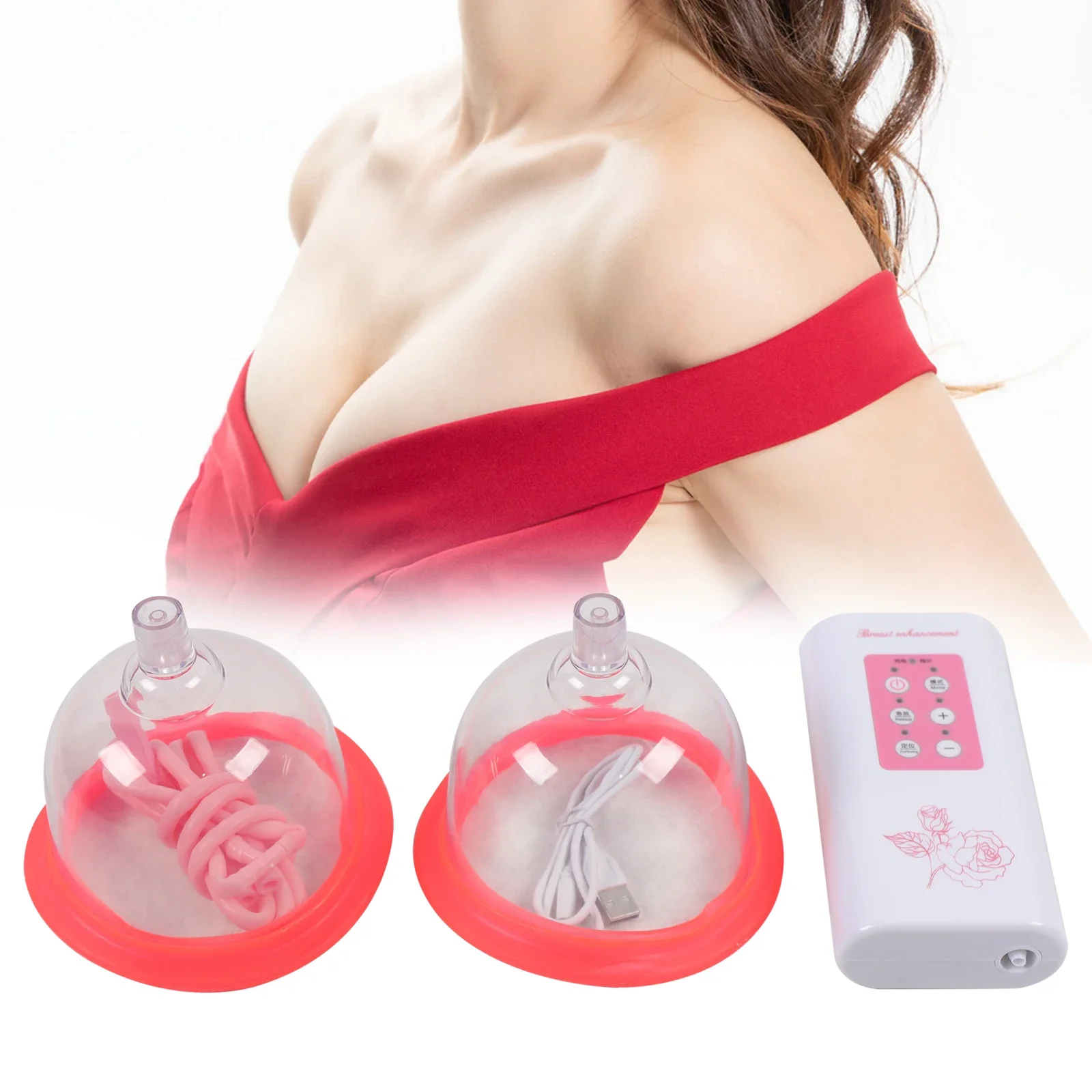 مضخة تفريغ الثدي النسائية القوية الكهربائية تكبير الثدي الحلمة مصاصة شكل الثدي مضخة التجميل تدريب نمو الثدي #3
