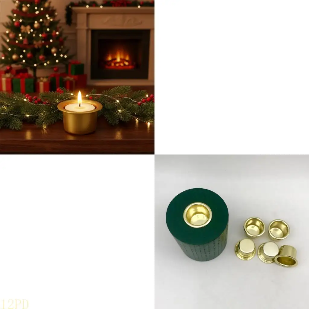 12PD Holiday Holders Cup Aluminum Candlestick Liners Inserts Drip Protectors Catchers For Seasonal Table Setting