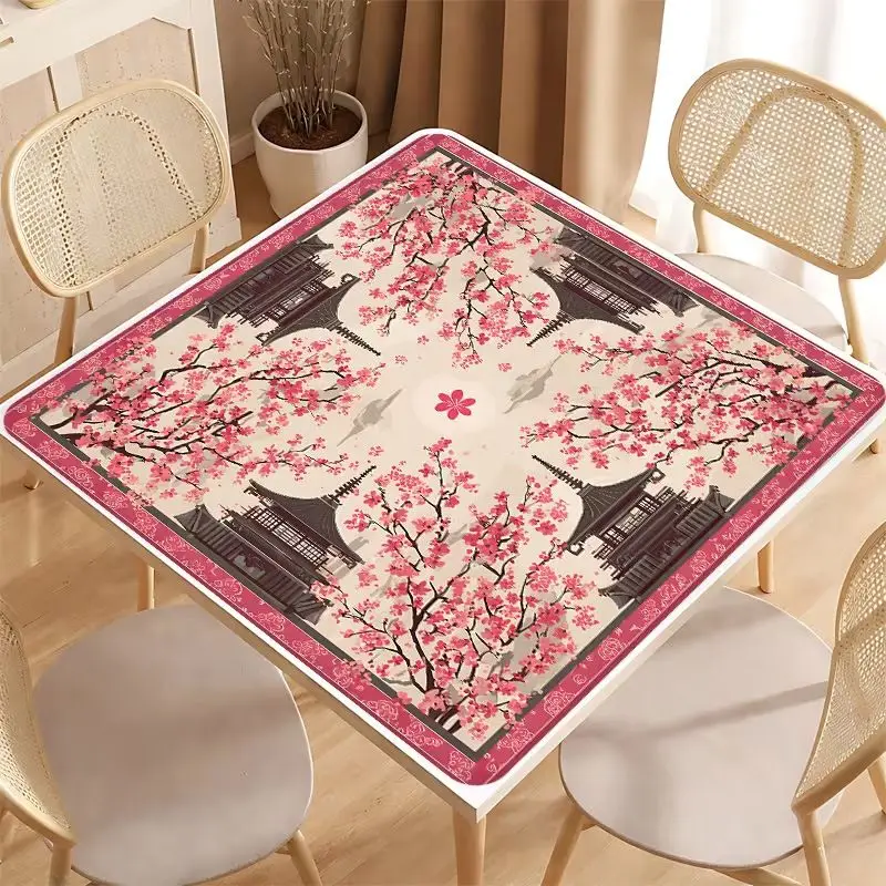 Ocean Shell Coral Underwater Printing Decor Mahjong Table Mat Anti-Slip Noise Reduction for Table Game Playing Room Decor