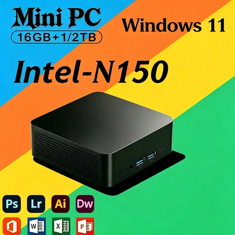 2026 Witty Core N150 MINI PC Windows 11 Smooth Touch Pocket Sized Console RAM 1TB SSD WIFI 6 BT5.2 4K HD Mini Gaming