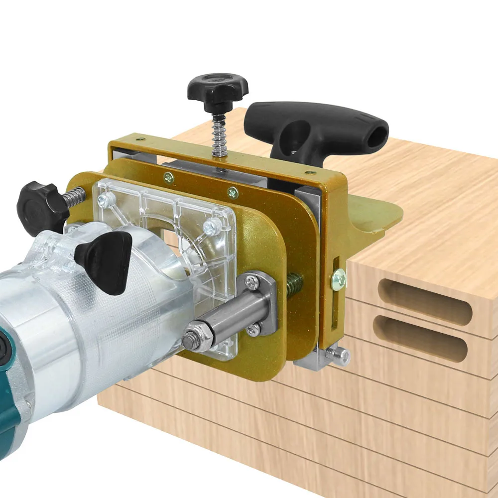 Mortising Jig for 65mm Trimming Machine 2 In 1 Slotting Bracket Invisible Fasteners Punch Locator Linear Track Woodworking Tool