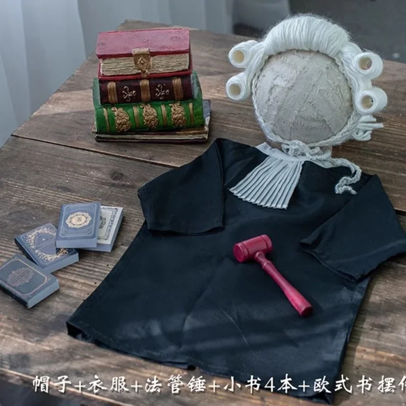 Baby Photography Props Outfit Judge Robe Wig Cover Hammer Books Clothes for Newborns Costumes Fotografia Accessories Boy Girl