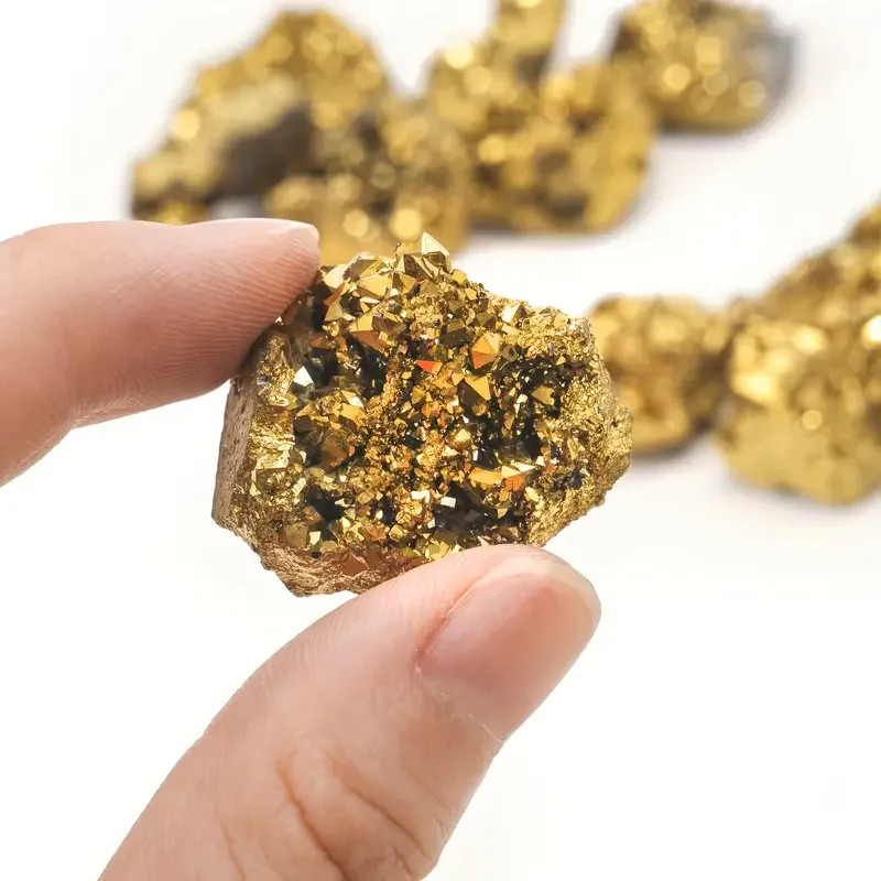 1 Stück goldener Kristallcluster, Innendekorationskristall, zum Basteln, Basteln, Valentinstag, Weihnachten, perfektes Weihnachtsgeschenk