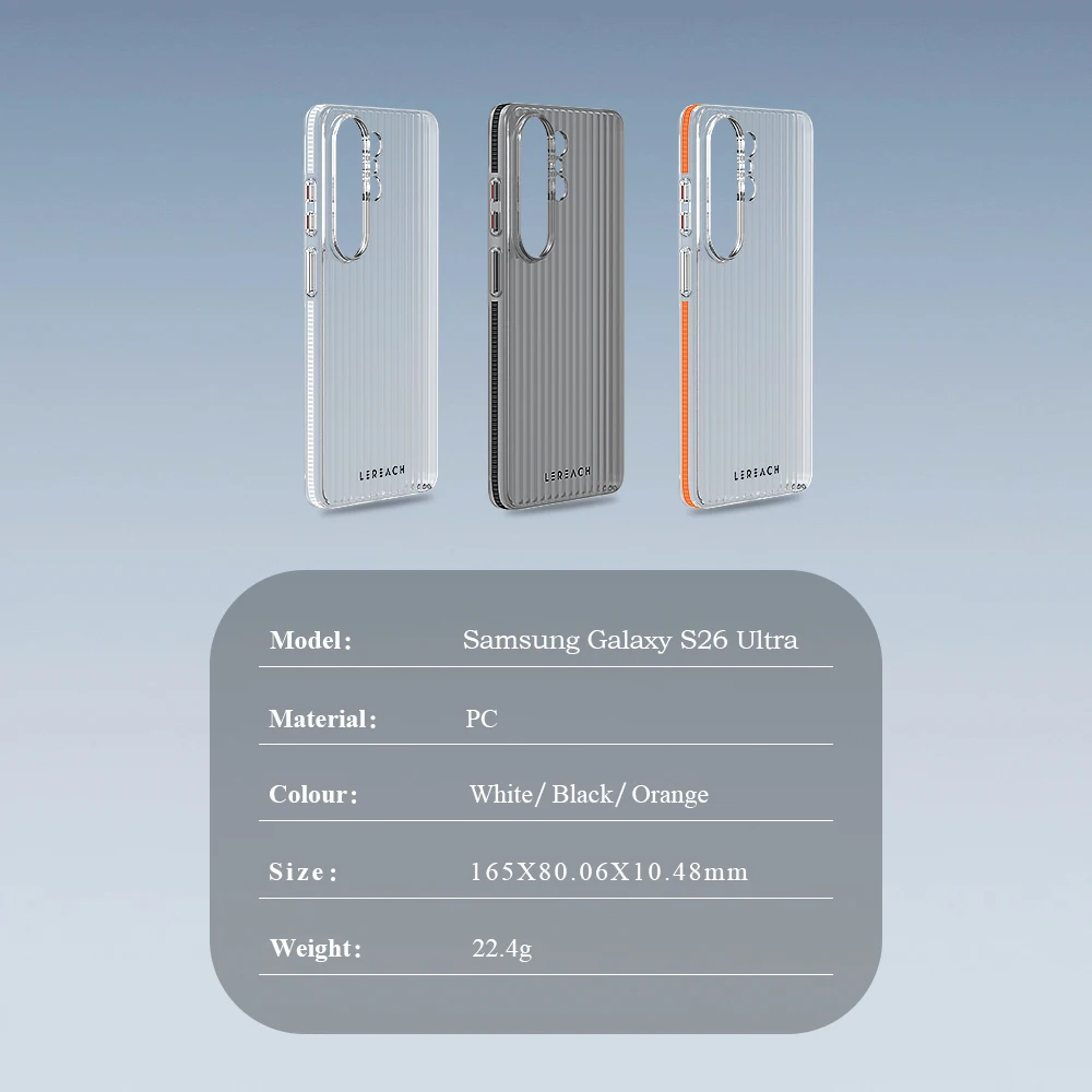 Lereach für Samsung Galaxy S26 Ultra S25 Ultra S24 Ultra S26+ Geriffelte Matte Handyhülle Rutschfest Schlank Fingerabdruckresistent – Detail 7