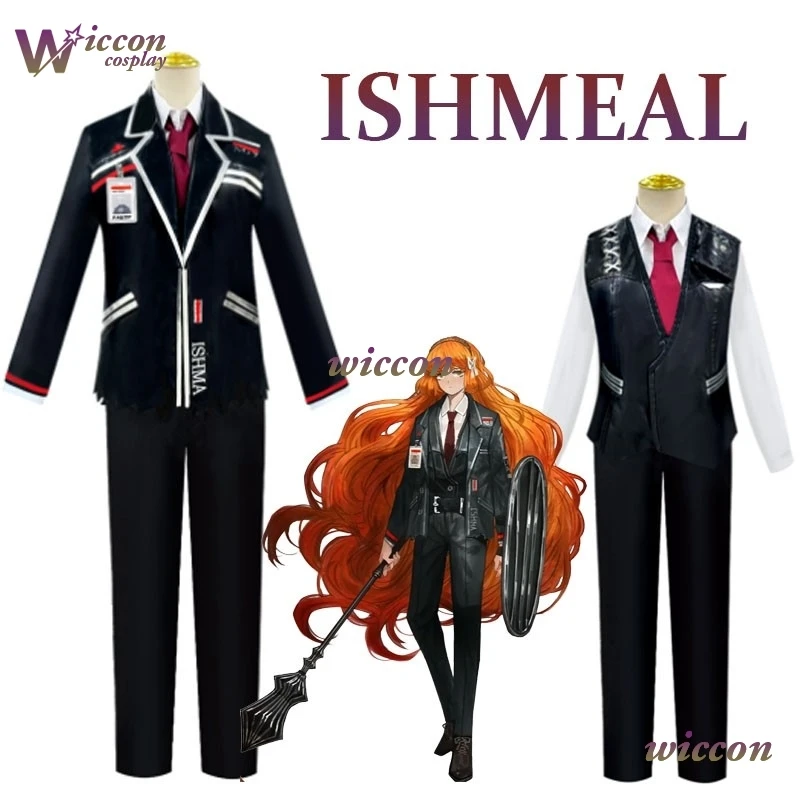 

Ishmael Cosplay Costume Game Limbus Company Jacket Coat Pants Set Wig Women Men Halloween Carnival Party Roleplay Clothes