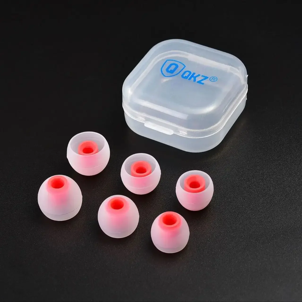 จุกหูฟังซิลิโคน QKZ/Tingsheng แบบสองสี อุปกรณ์เสริมสำหรับหูฟัง