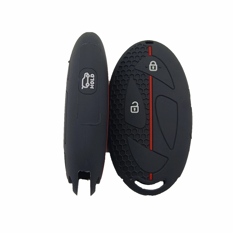 2-Pack Silicone Key Fob Cover For Hyundai Santa Fe, Tucson, Elantra, Sonata – Black/Red & Blue