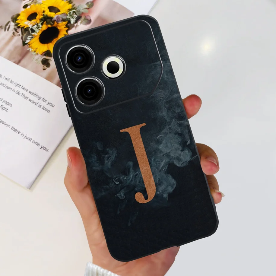 For Tecno Pova 6 Neo Case 2024 Fashion Flower Letters Soft Silicone Back Cover For Tecno Pova6 Neo Funda on Pova 6Neo Phone Case image 3