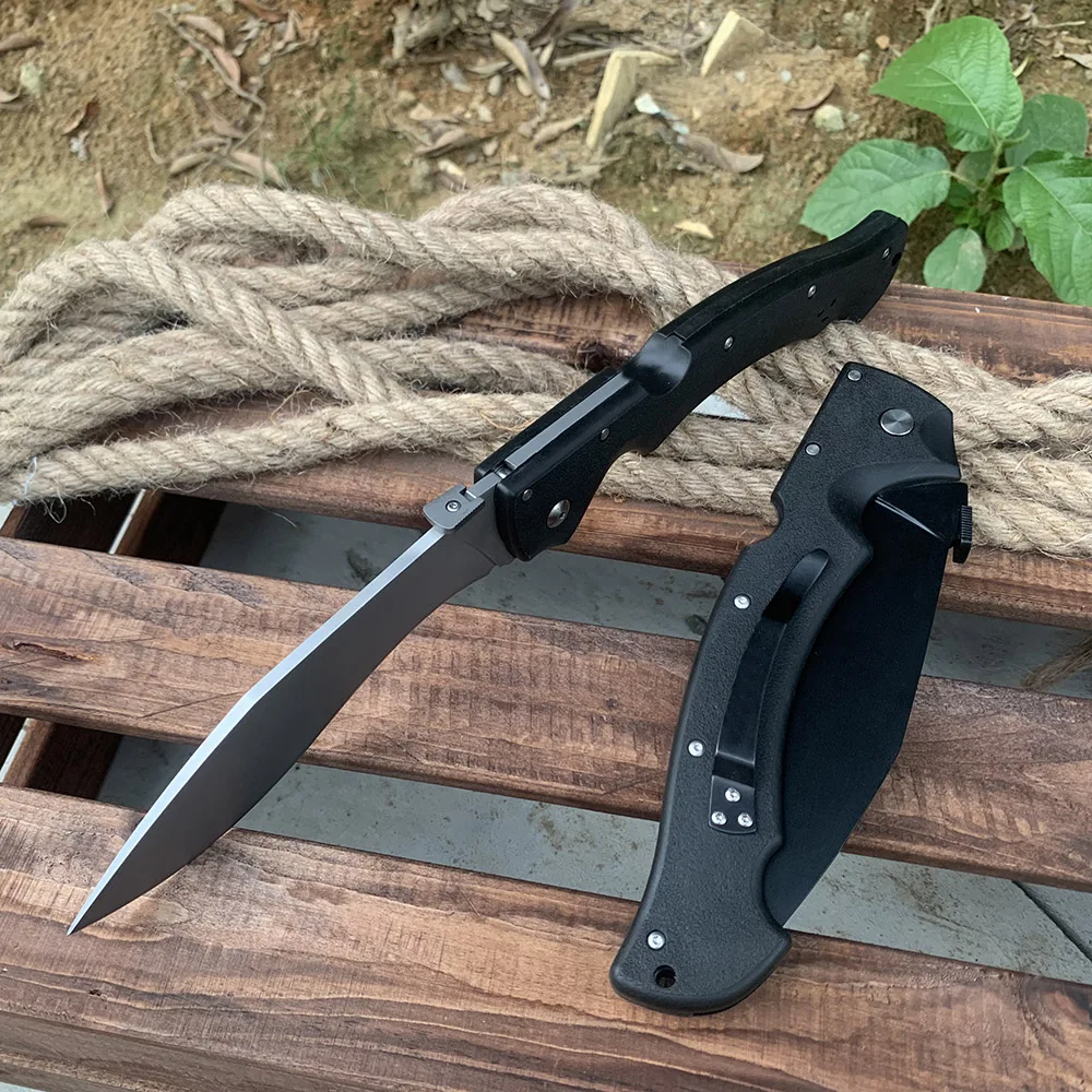 Large Cold Rajah Military Tactical Folding Hunting Knife AUS10A Steel Survival Self-defense Camping Multipurpose Combat knives