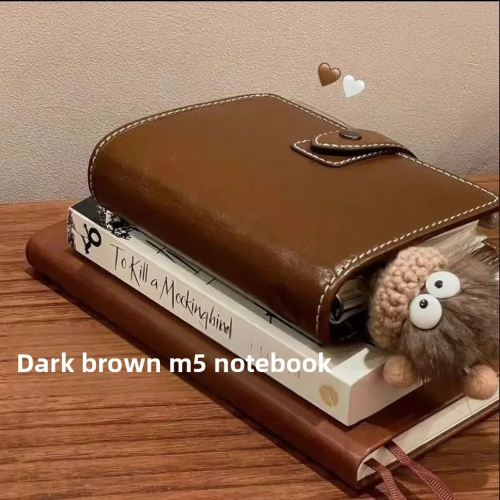 

Блокнот M5 Retro Brown: высококачественный студенческий ежедневник, портативный корейский мини-блокнот-органайзер с отрывными листами