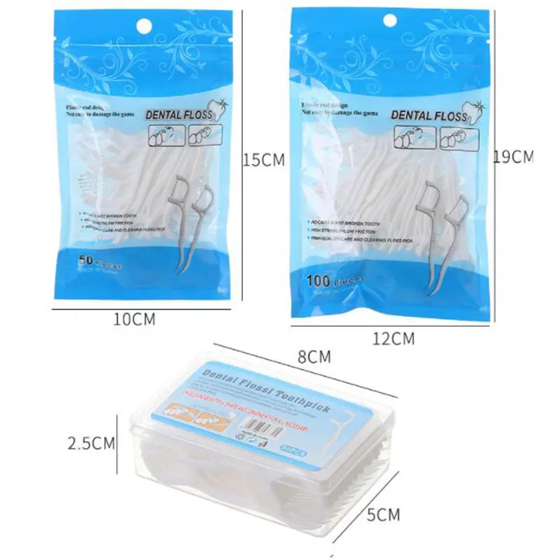 100/50pcs Dental Floss Ultra-fine Plastic Toothpick Disposable Floss Portable Toothpicks Tooth Floss Cleaning Oral Care