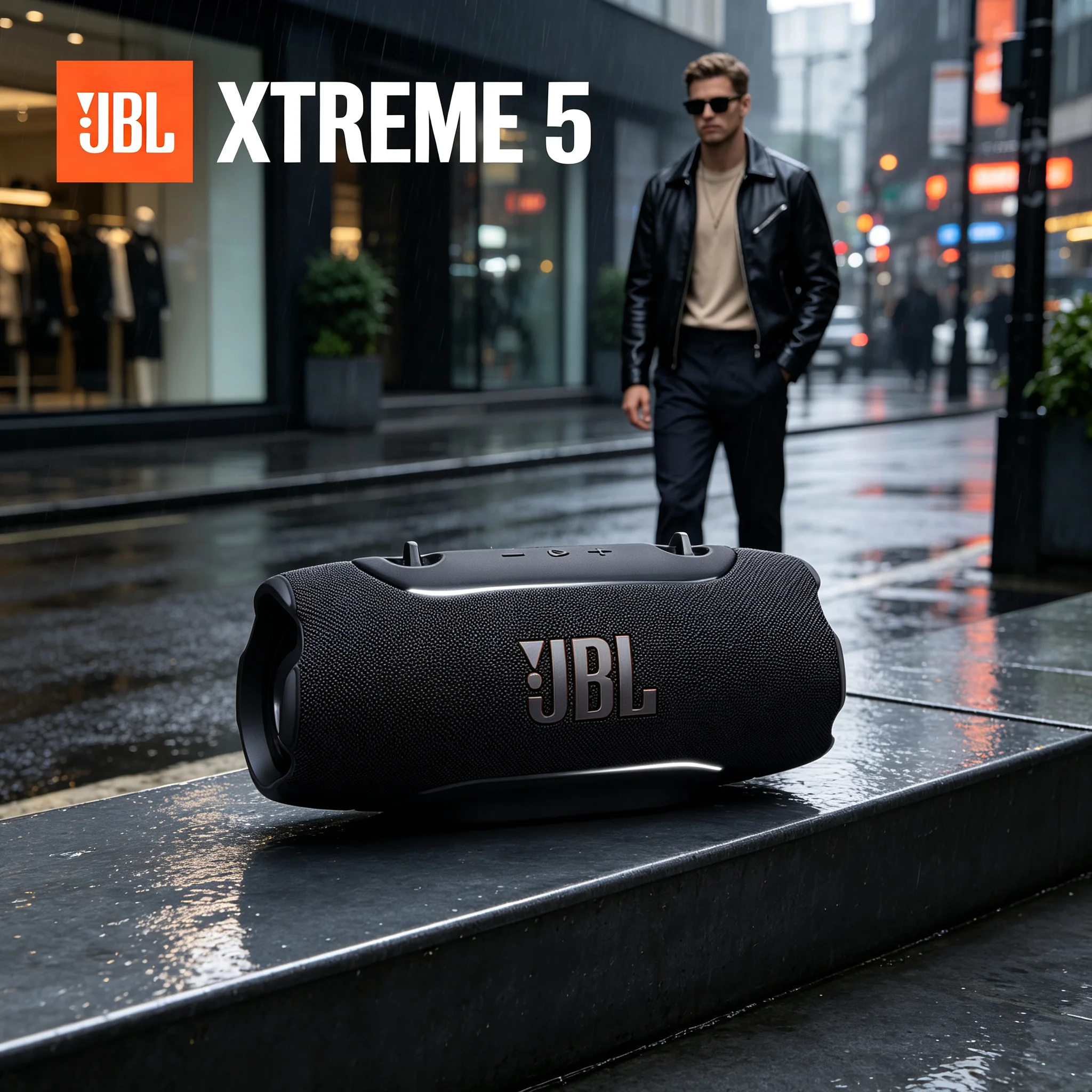 JBL XTREME 5 Rugged Soundbox, Auracast Multi-speaker Sync, Low Distortion, RGB Edge Light for Backyard Gathering
