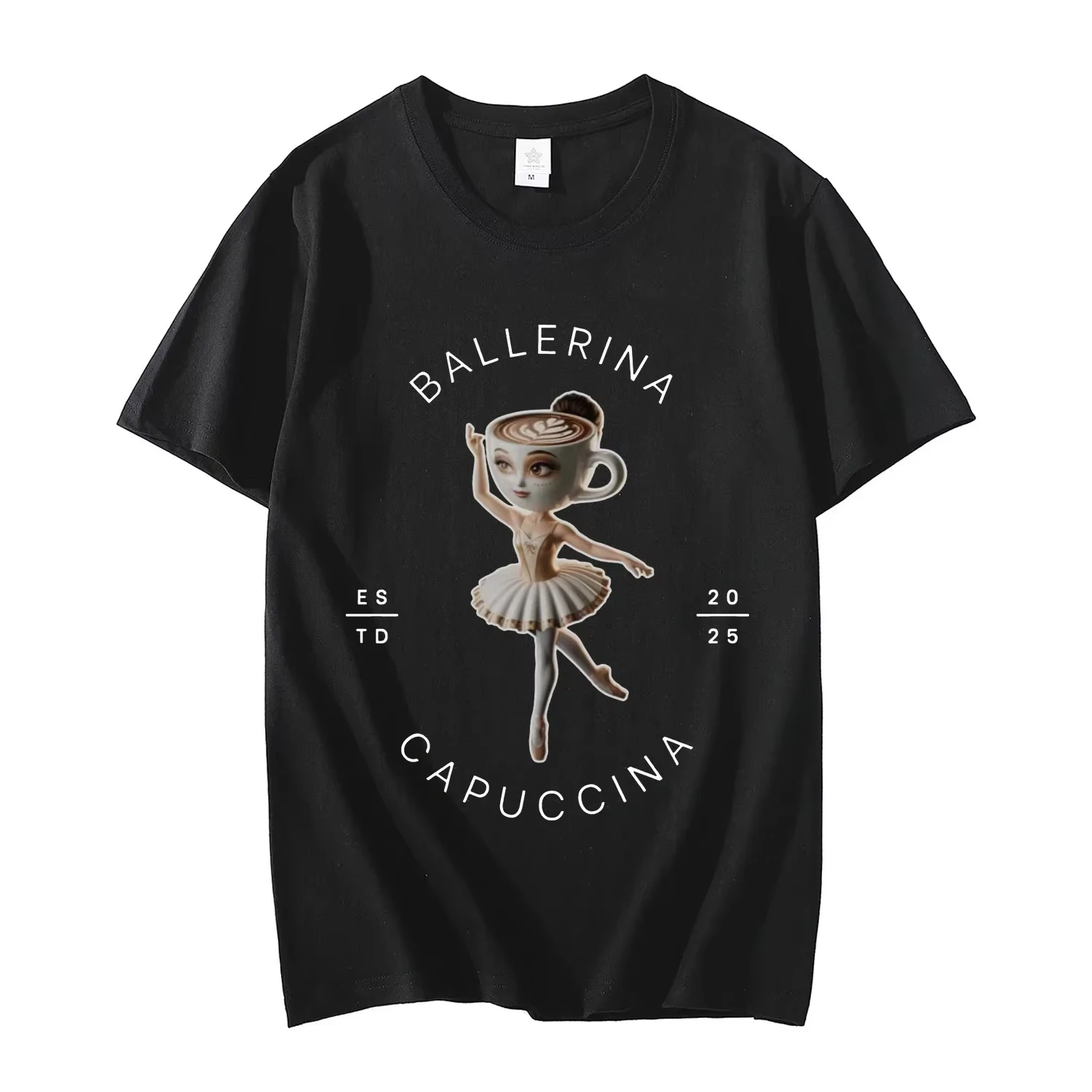 

Ballerina Capuccina Funny Italian Brainrot Meme T Shirt Men Women Oversized Fashion T-shirt Summer Casual Pure Cotton T-shirts