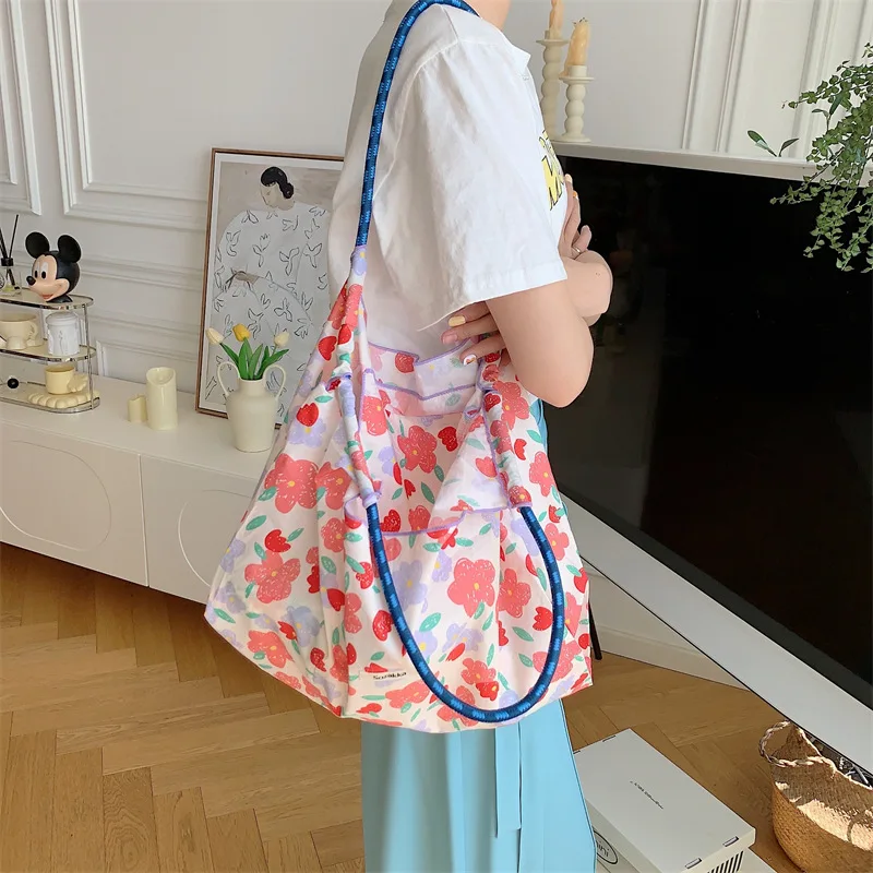 Youda New Style Fashion Vintage Floral Cotton Fabric Shoulderbage for Women Large Casual Capacity Shopping Tote Bags Hand Bag