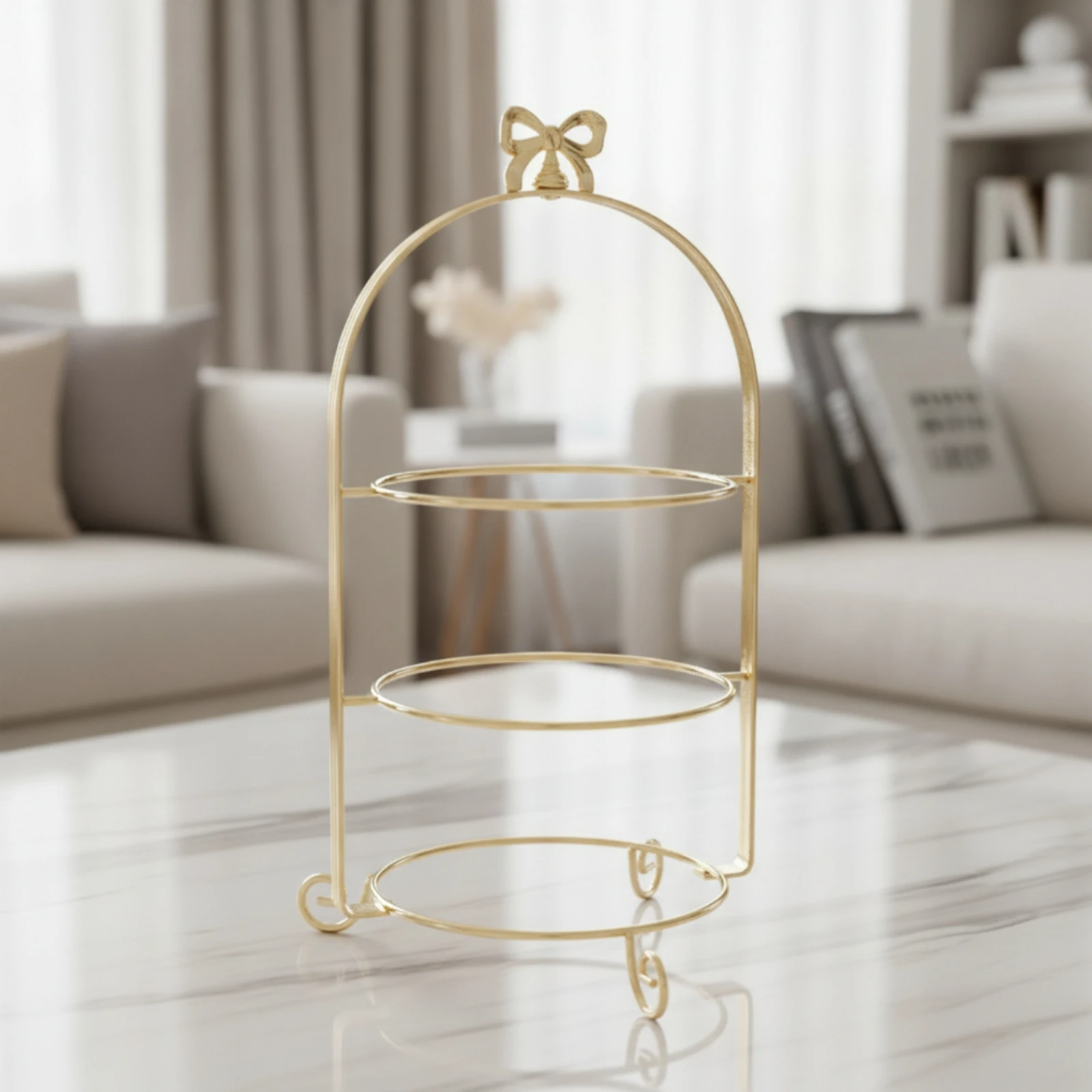 Three-Tier Dessert Stand Sturdy 3 Tier Dessert Stand Tiered Serving Tray Space-Saving Stable for Hosts, Afternoon Tea, Parties
