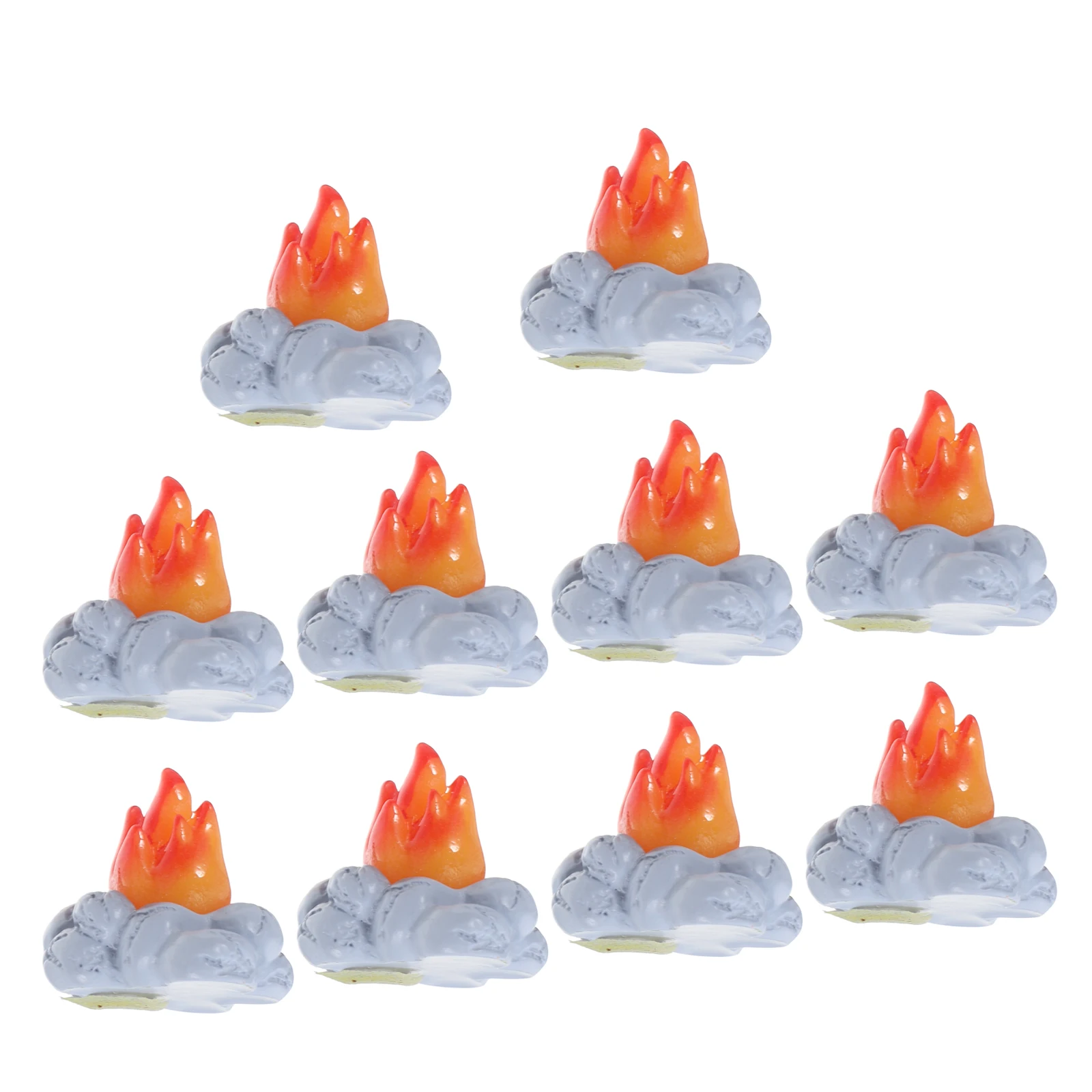 

10 Pcs Resin Campfire Decoration Miniature Bonfire Dollhouse Accessories Fake Fire Model for Garden Pot Craft DIY