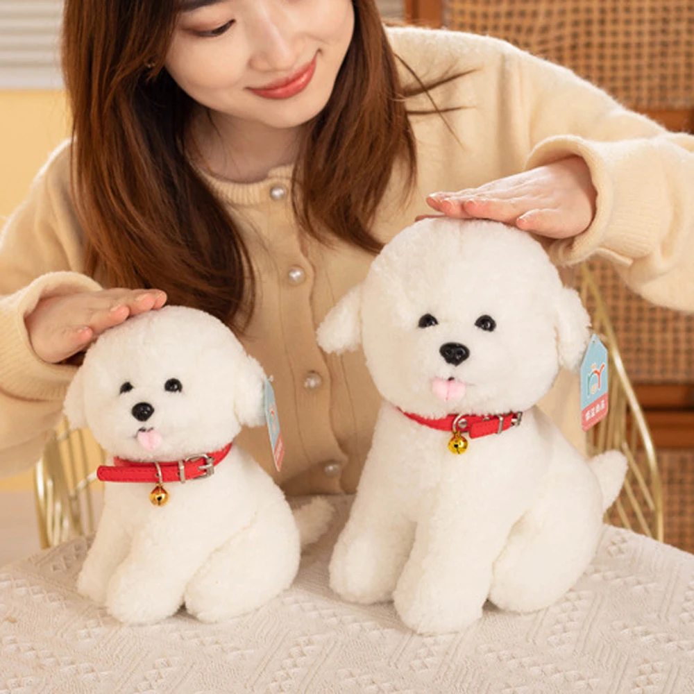 

Cute White Beard Bichon Frise Dog Stuffed Plush Toy Girl Birthday Gift