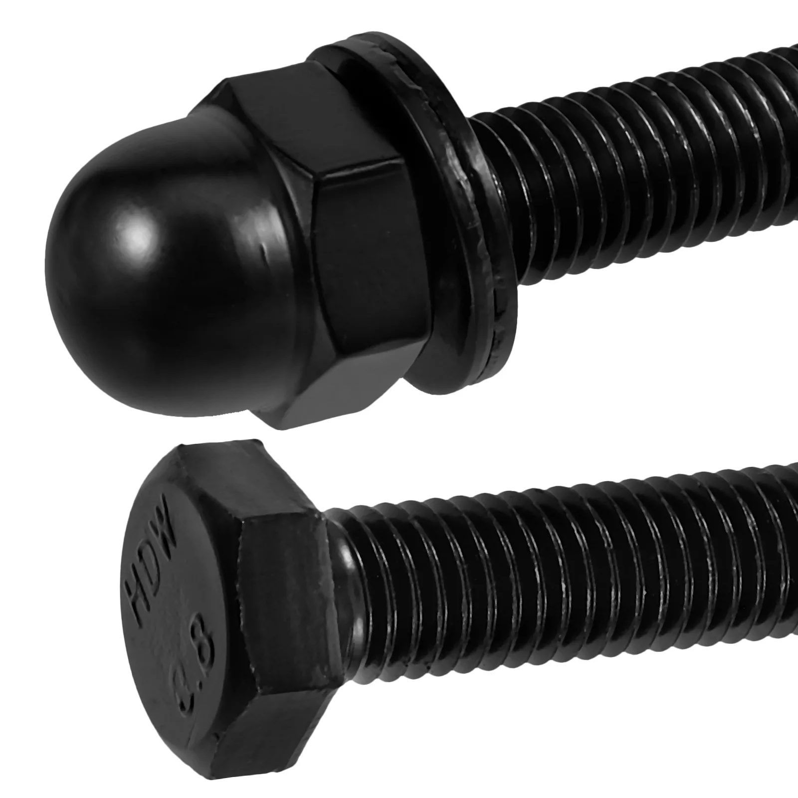 

4Sets Heavy Duty Screw Cap Set Sturdy Metal Bolts Clear Thread for Barn Door Installation Furniture Assembly Hardware