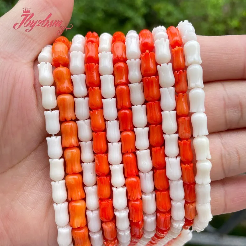 

5x8mm Carve Flower Coral Beads Natural Stone Beads For DIY Necklace Bracelets Earring Pandant Jewelry Making 15" Free Shipping