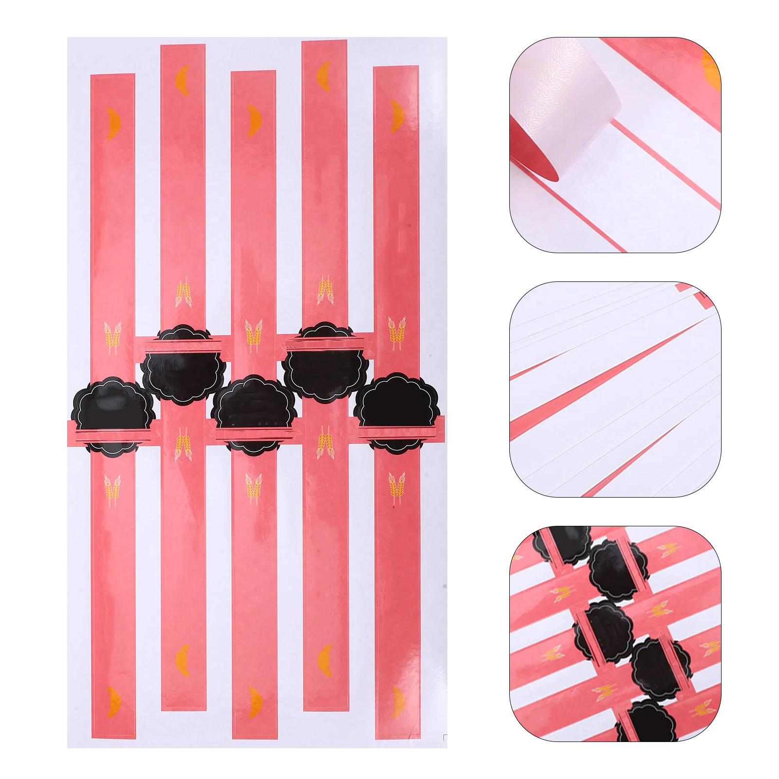 

100pcs Sealing Stickers Long Cake Food Package Childrens Bakery Slice Container Gift Wrapping Labels Envelope Seal Treat Candy