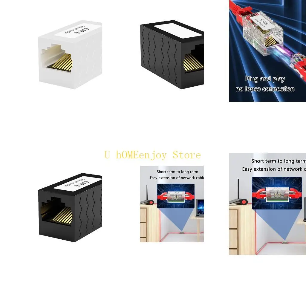 B0KF Heavy Duty RJ45 Ethernet Extender with Gold Contacts for Cat6 Cat5e Networking