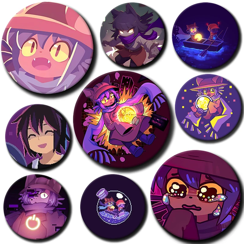 58mm Anime Niko Oneshot Soft Button Pin Niko Pancakes Funny Meme Cartoon Brooch Badge Bag Accessories Kawaii Gift For Kid