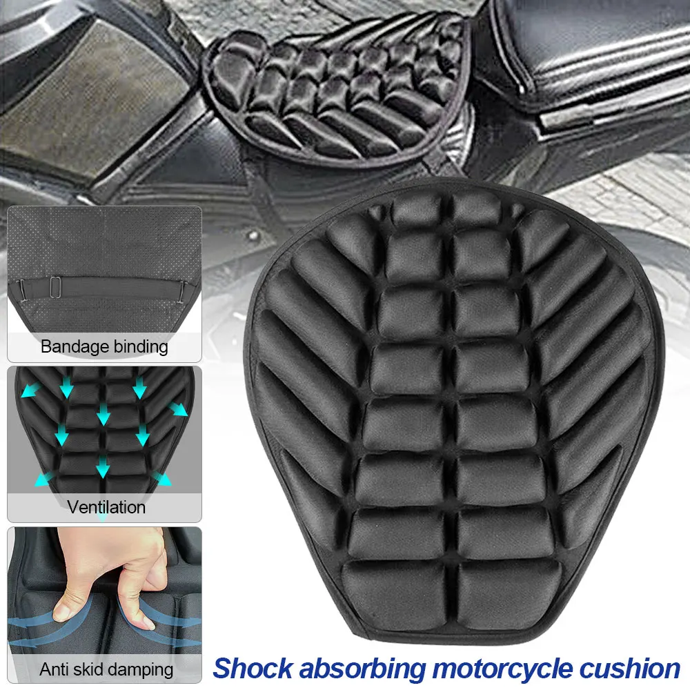 Universal Motorcycle 3D Seat Cover, confortável Lycra Gel, Air Pad, amortecedor e antiderrapante, respirável e fresco